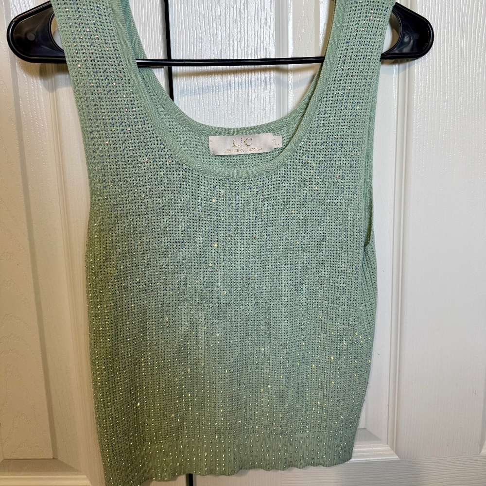 Rhinestone Top - Sage Green - Rhinestone Collection